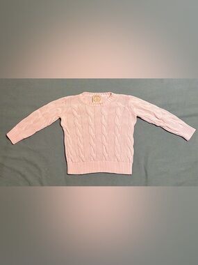 The Beaufort Bonnet Company Pink Cable Knit Crewneck Sweater